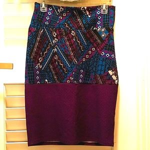 LLR_Roomy Pencil Skirt "Cassie" 2-tone/dip